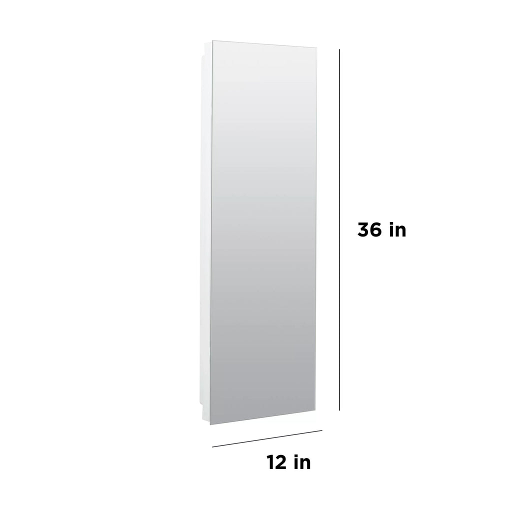 Rectangle, American 12 36 Cabinet, Frameless Medicine Recess-Mount Reversible Pride in., Mirror x