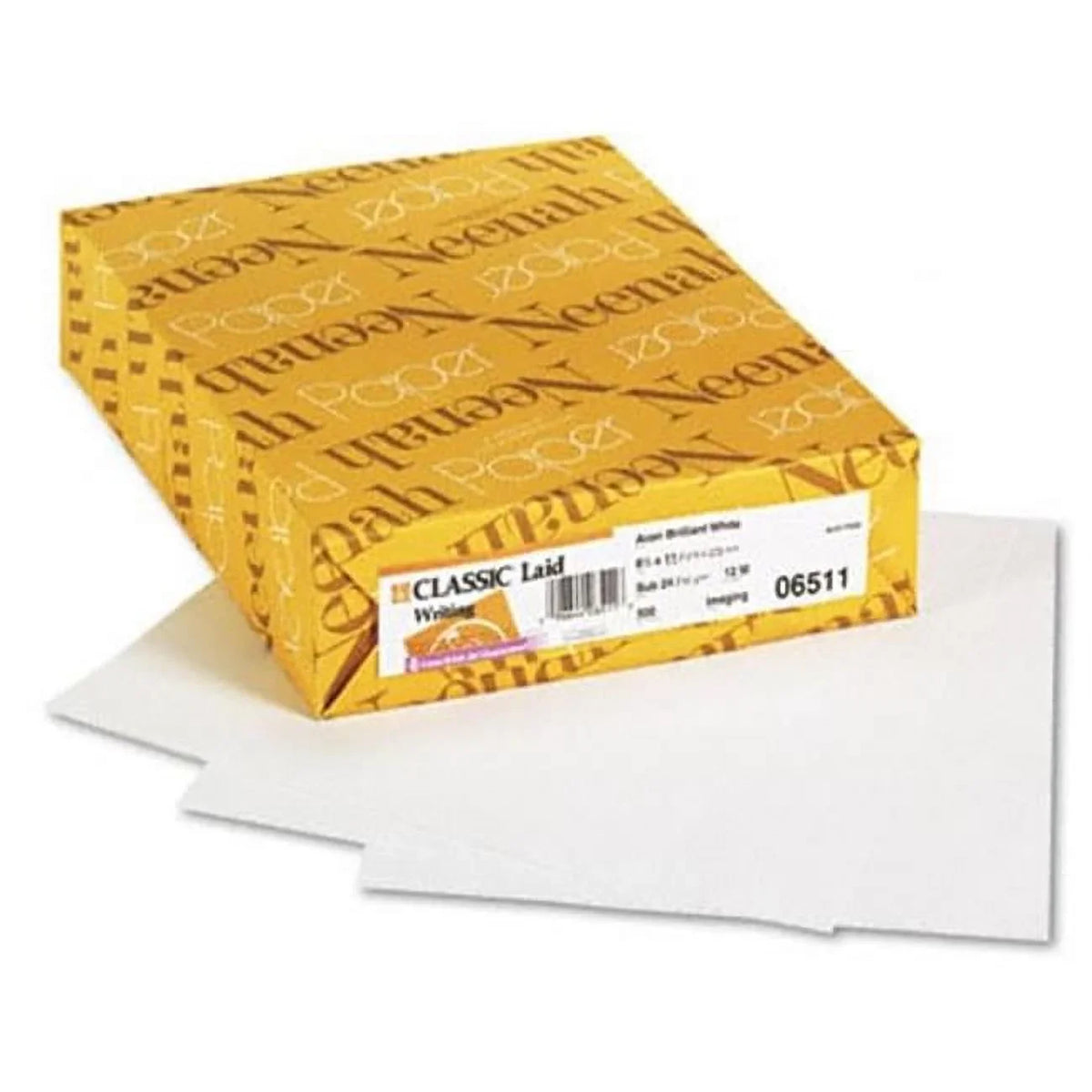 White- Writing Neenah 8-1/2 500/Ream Laid 11- lbs- Paper- Paper Classic Avon 24 Brilliant x