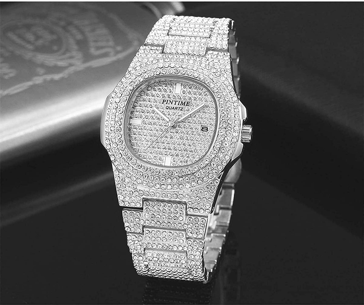 Watches Watches Luxury Crystal Watch Calendar for Gosasa Big Women Wrist Unisex Steel Diamond Men Stainless Face Quartz