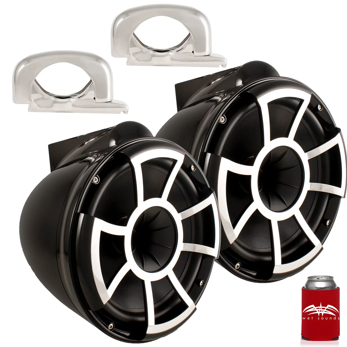 Black - 1" Fits Sounds Wet with 10" Mini Fixed to REV10 Speakers Pipe 7/8" Clamps Tower 1