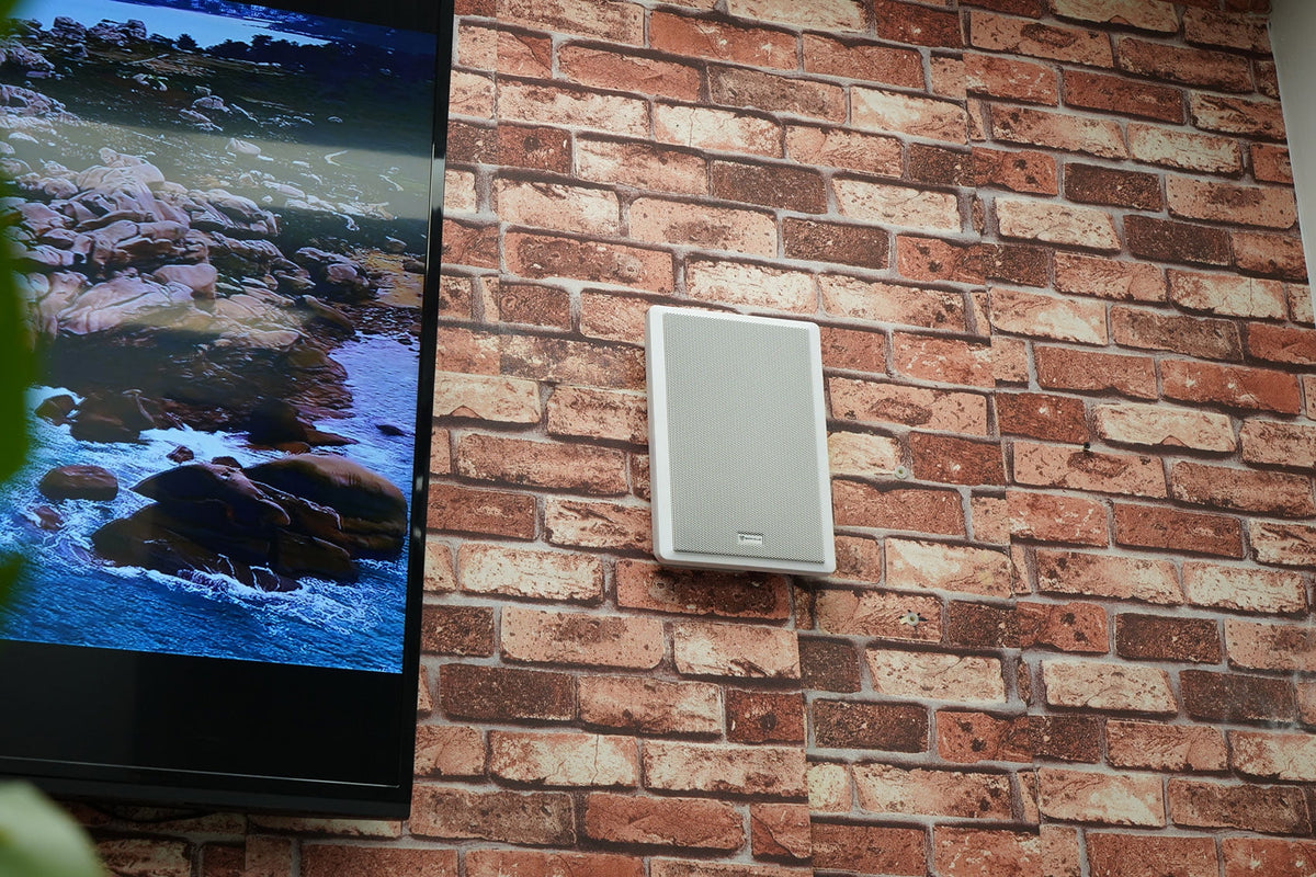 Wall 4 White Slim Speakers Restaurant/Bar/Cafe Amp+4 JBL White Pendant+6 6-Zone