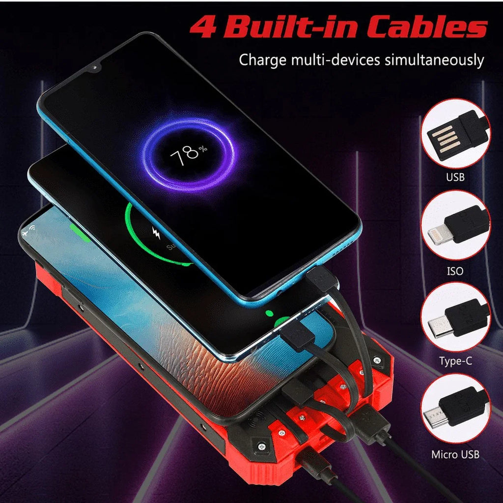 Flashlight 9 4 Ulefone Battery Cables Solar For 5V/3A Qi Wireless 6 Solar USB Bank Power Portable 15W with Port Outputs Built-in 3 Charger Inputs LED Armor External Waterproof C 20000mAh IPX4