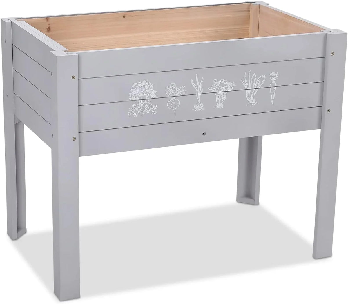 x Garden x 24 Grey Bed, Inch Light Kids for Vegetables Lawn Box Kids Outdoor for Elevated Garden Yard, Raised Planter Wooden Raised Raised Bed 30 Grass 18