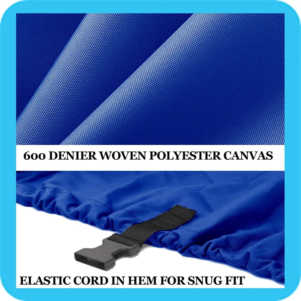 90" and Boat for QUALITY Bowrider Beam and 16'-17' Bass BOAT GREAT to Compatible V-Hull COVER width Length, up Aluminum BLUE, Tri-Hull