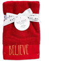 BELIEVE Fingertip Towels Gold - LL Holiday of Set 12'x Rae 18' Dunn 2 Red