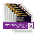 x Allergen, Filtrete 1500, AC x 11.81 Healthy (exact 0.78) 12x12x1, Filter, Air 11.81 Ultra MPR Furnace 6-Pack dimensions Living