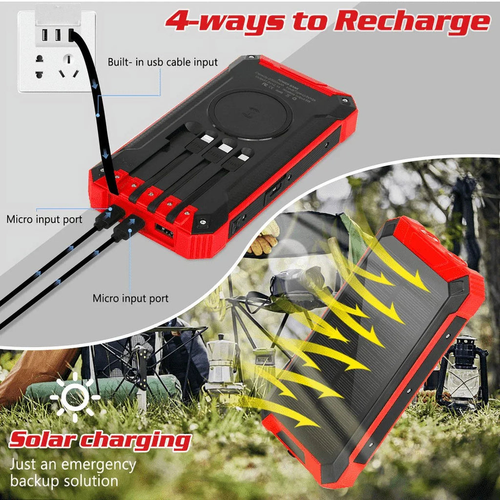 Flashlight 9 4 Ulefone Battery Cables Solar For 5V/3A Qi Wireless 6 Solar USB Bank Power Portable 15W with Port Outputs Built-in 3 Charger Inputs LED Armor External Waterproof C 20000mAh IPX4
