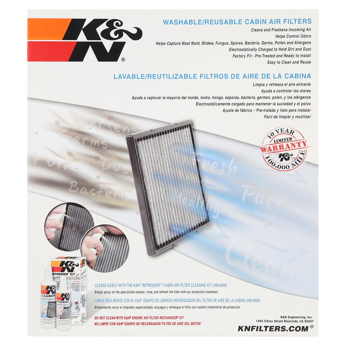 PILOT, Cleans Cabin and for HONDA 1999-2004 VF3004 Reusable Fits Incoming 2003-2008 your Honda, Washable & select: HONDA K&N ODYSSEY Air Air Freshens Filter Acura