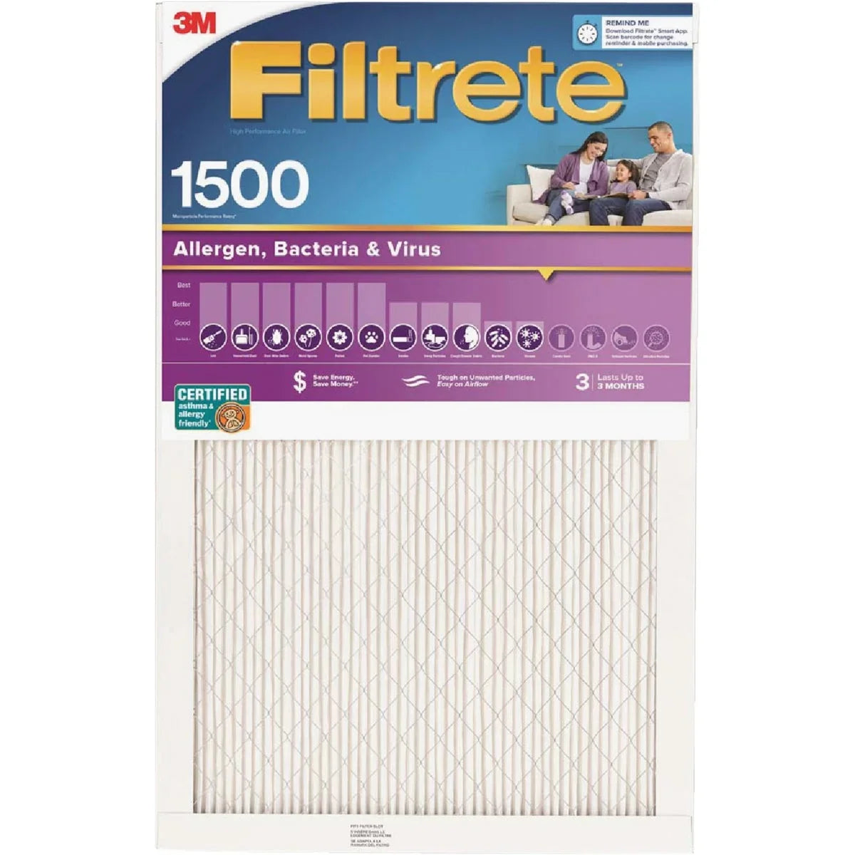 Allergen Filtrete Ultra x Living MPR Furnace 20 1 Healthy In. 1550 Filter 20 1 x In. In. PK,