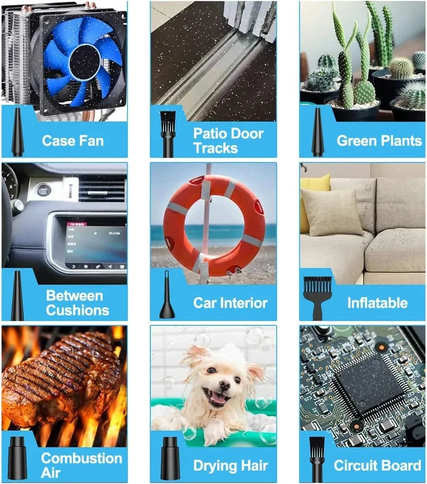 for Cordless Compressed Good 100000RPM Air Air 7600mAh 3 Cleaner Compressed Duster, Duster & Reusable Office, Cans Computer Electric Keyboard Adjustment, Rechargeable Gears Air for Replacement