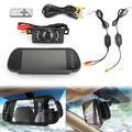 7" View Car Rear Night Camera View Monitor IR + Mirror Kit Rear Wireless