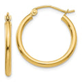 for Women Polished and Hoop Gold Men for Real and Earrings; 14kt Adults Teens; Yellow Tube 2mm