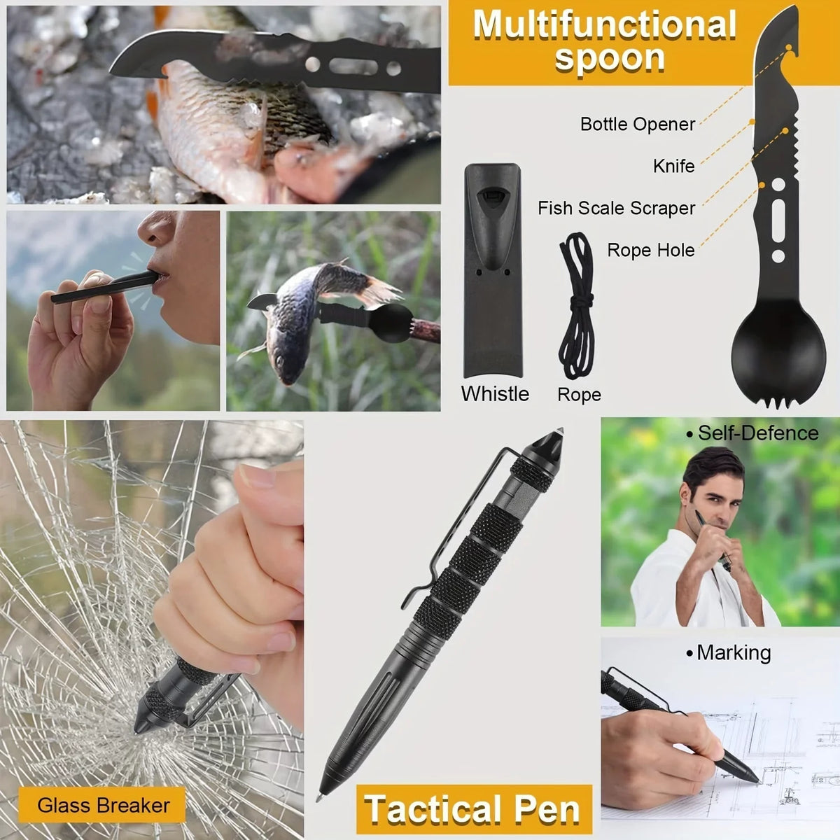 Fishing Emergency Birthday Hunting Gift Husband 1 Men Survival For Kits, Camping, For Father's Dad In Outdoor Equipment Gift, Survival 20