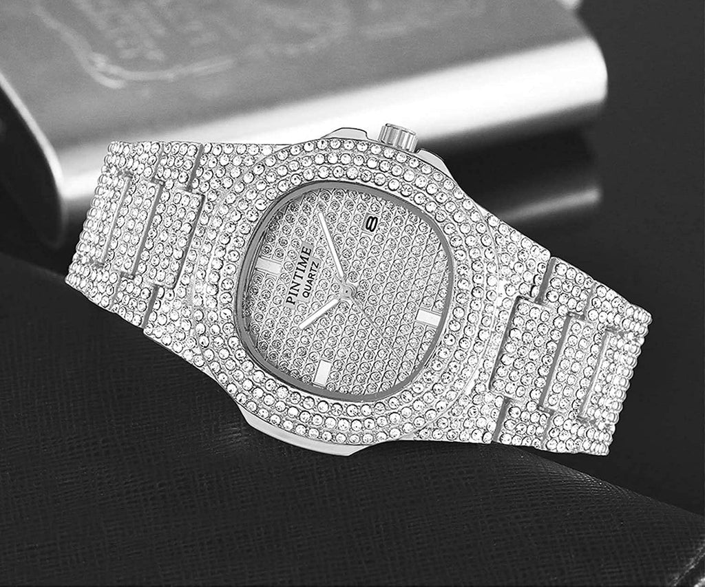 Watches Watches Luxury Crystal Watch Calendar for Gosasa Big Women Wrist Unisex Steel Diamond Men Stainless Face Quartz