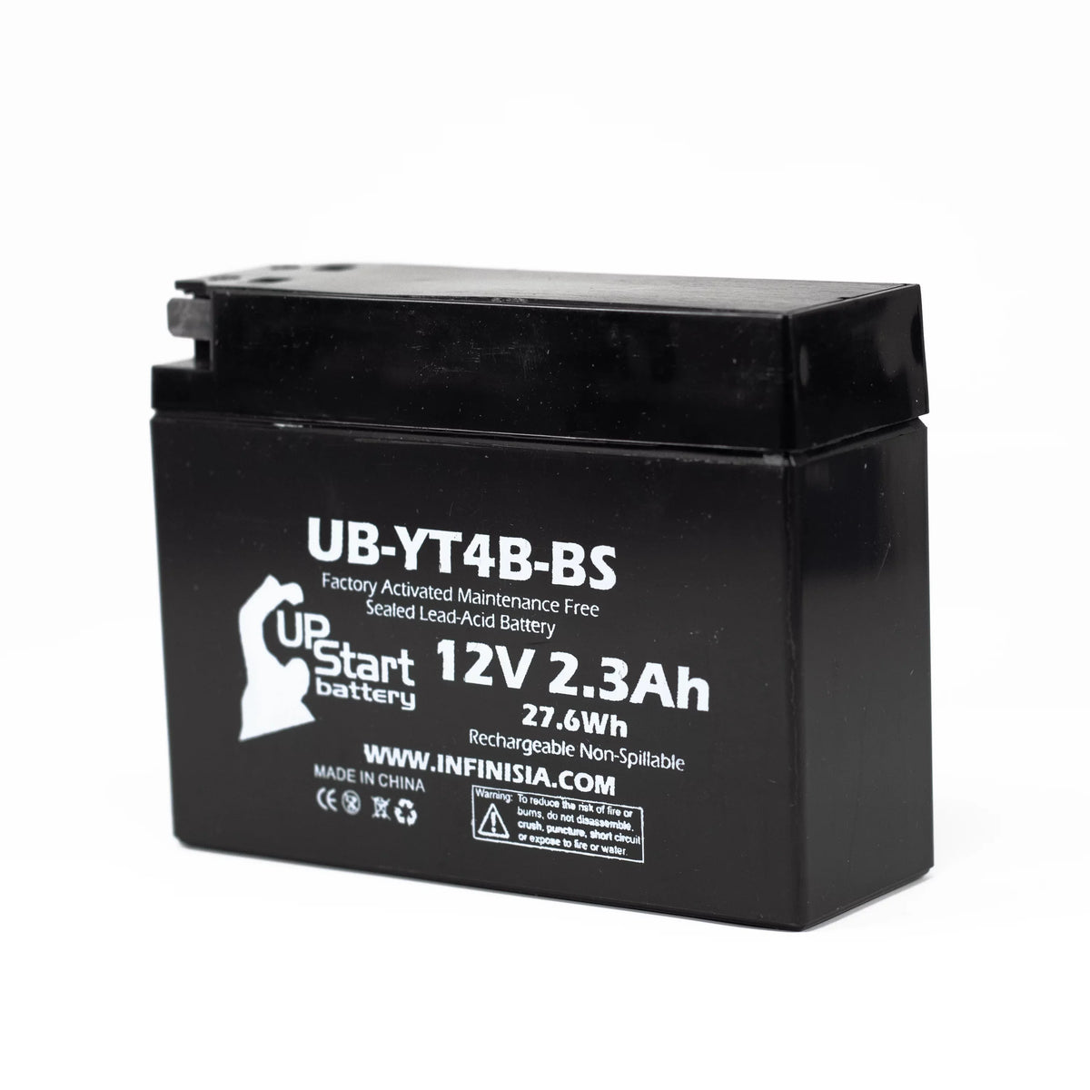 for Suzuki 2015 12v, 2008 Compatible - Replacement - Battery with DR-Z70, 2009 Suzuki Free SR400, Yamaha DR-Z70 Activated, Battery 3 Sealed) Maintenance Pack YT4B-BS (2.3Ah, Factory