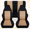 T233-Designcovers Front&Rear Wrangler Set Seat with Tone Jeep Compatible LJ Two - 2003-2006 and Covers:Black Tan Full