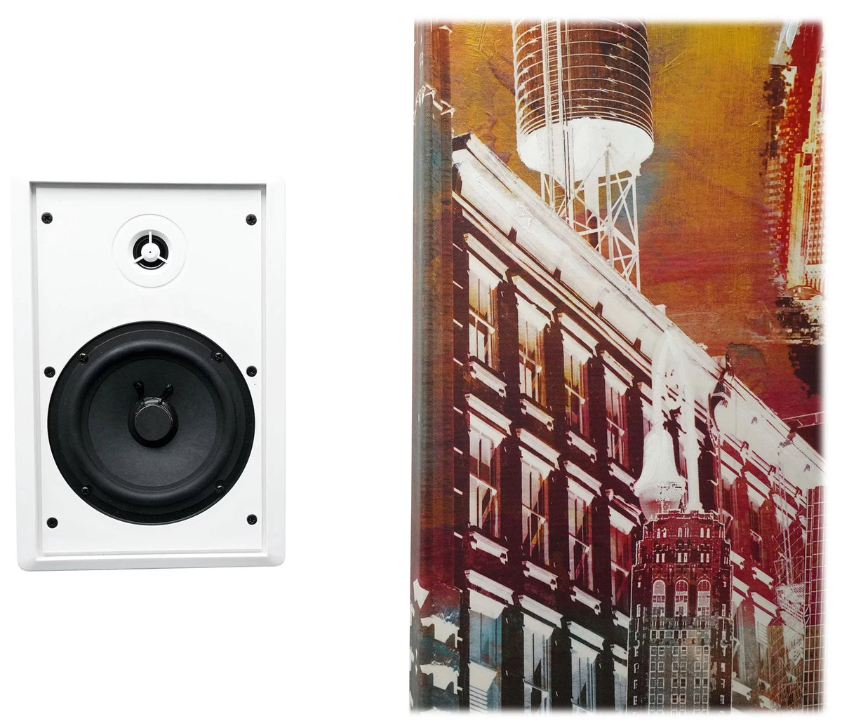 Wall 4 White Slim Speakers Restaurant/Bar/Cafe Amp+4 JBL White Pendant+6 6-Zone
