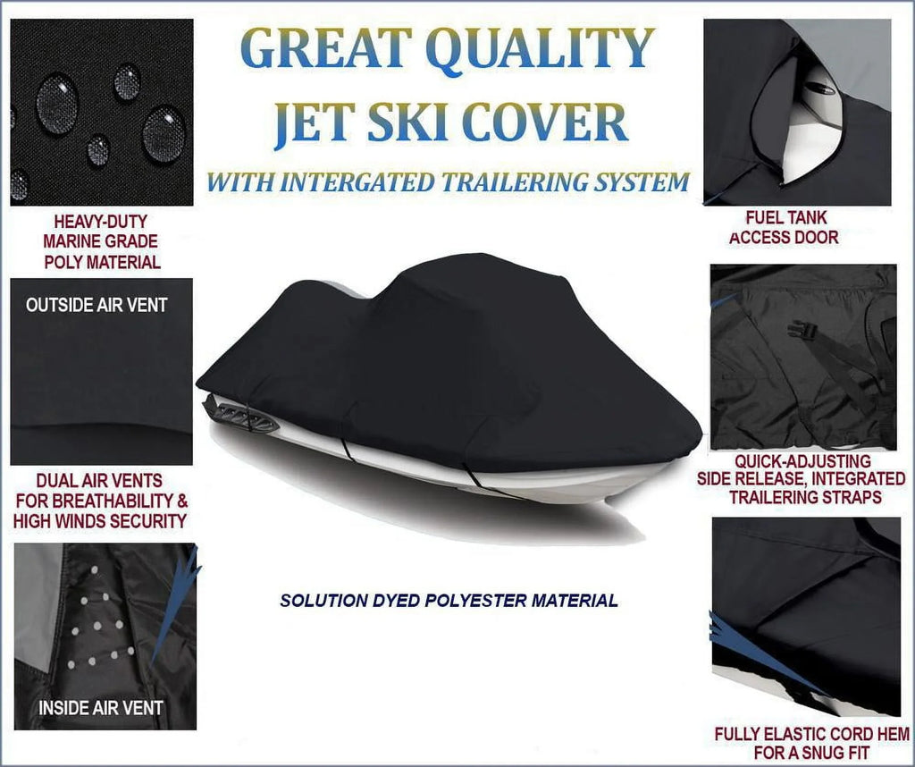 600 DENIER Compatible for JET BLACK SKI Cover 2020 Kawasaki JetSki 2018 2019 COVER STX-15F