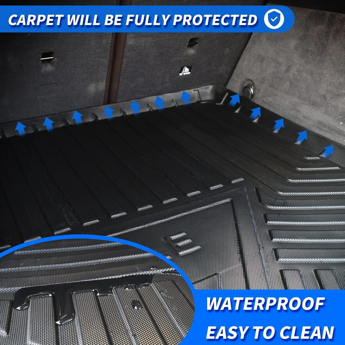 Rear Cargo Tray CR-V Accessory, Mat Floor for Trunk All Black CR-V Cover Weather 2017-2022 Fit 2020 2019 2022 Liner 2021 Cargo Honda 2018 2017 Honda