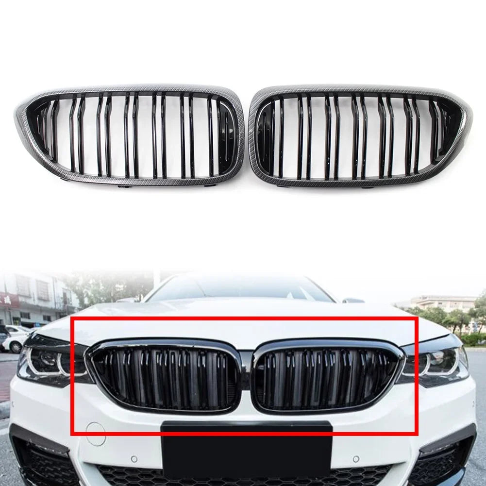 for BMW 530i Keney G38 5 2017 Carbon Front ZSWAL G30 540i G31 2018 Series 2019, Grill Style Grille Cover Fiber Trim