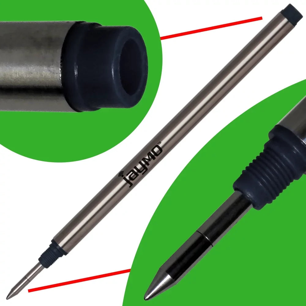 Replacement for 4.44 Black Measures 24 / Jaymo Refill Pen - Long in - 113 mm Rollerball 105158 - Montblanc
