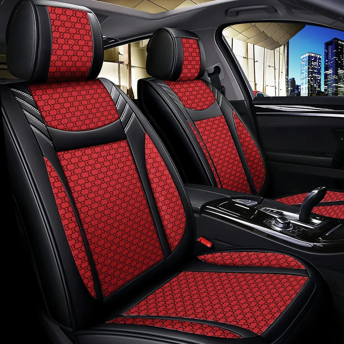 Fit Set Wheel Accessories Seat Seat Automotive Leather ci,same Guc Luxury 5 Trucks, and Included(Gray) Covers Pillows SUV & Full Pick-up Covers KABUQI high-end Cars model Seat Steering for Cover