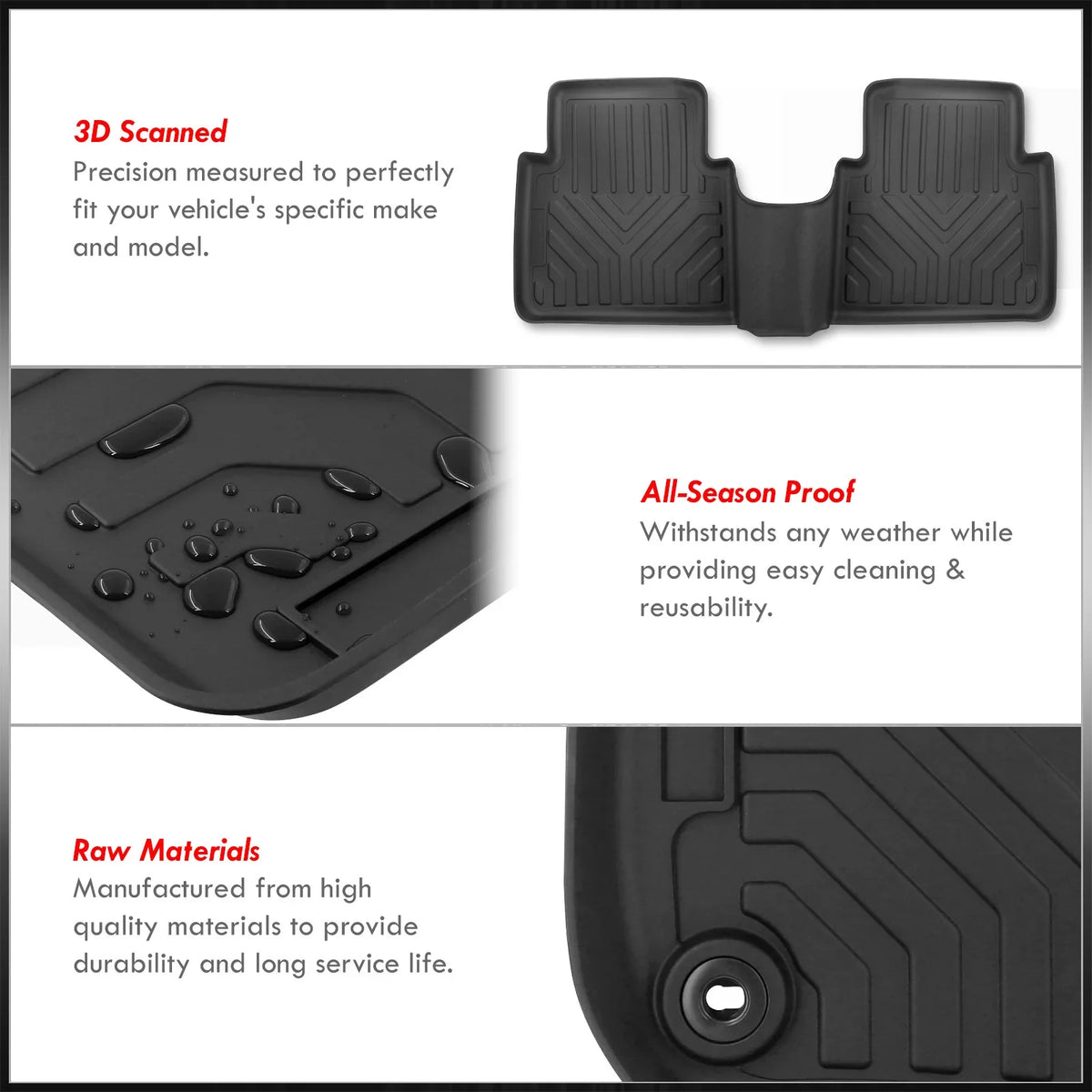 Liner Rubber For Compatible/Replacement 21 2020 2021 18 Honda TPE Floor Set Distributors 22 CRV 2019 2022 19 20 Front Proof Mats 2018 Rear RT 2017 CR-V Weather SUV 3-Piece Guard RW All Season AJP 17