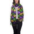 Soft Scarf Art Gras Green Mardi Women Print Gifts- Cashmere For Bingfone Large Winter Feel Purple Shiny Elegant Shawl Scarves Wrap Warm