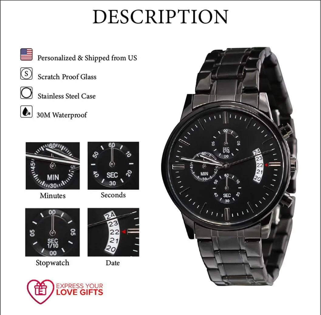 Stainless Steel Copper Motorcycle Multifunction 1995 Engraved Motorcyles W Watch Custom Rider Men's Dial
