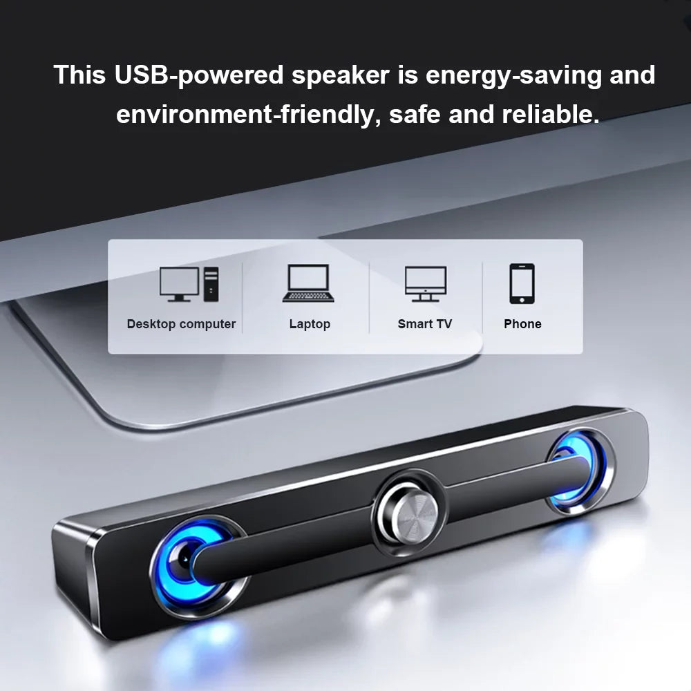 V-111 Stereo Subwoofer Sound USB SADA Phone Speaker Tablet Box Bar Speaker Laptop for MP3 Surround Wired MP4 Powerful Computer Bass PC