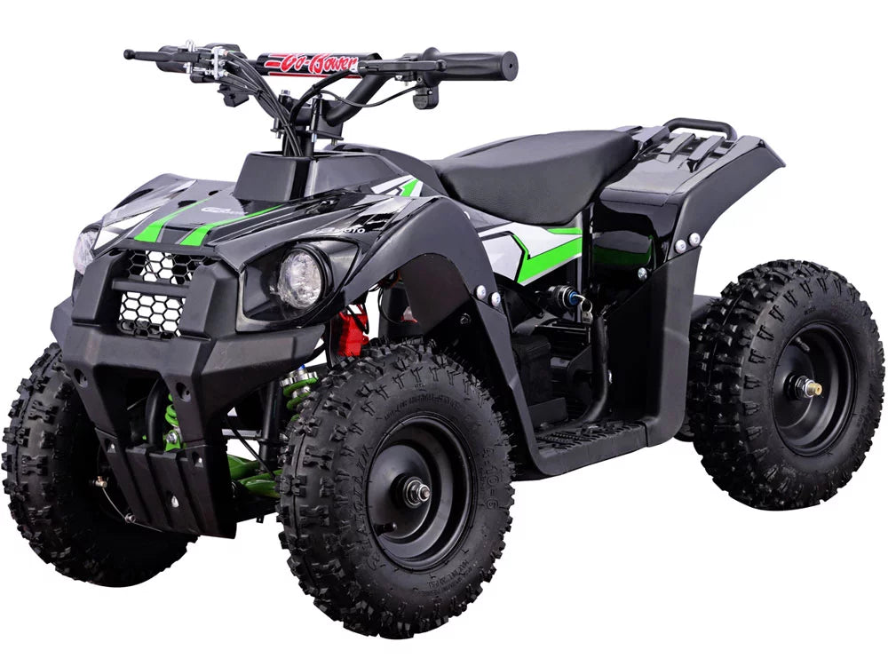 500W ATV Powered 36V Four Kids MotoTec Monster Wheeler Battery Green