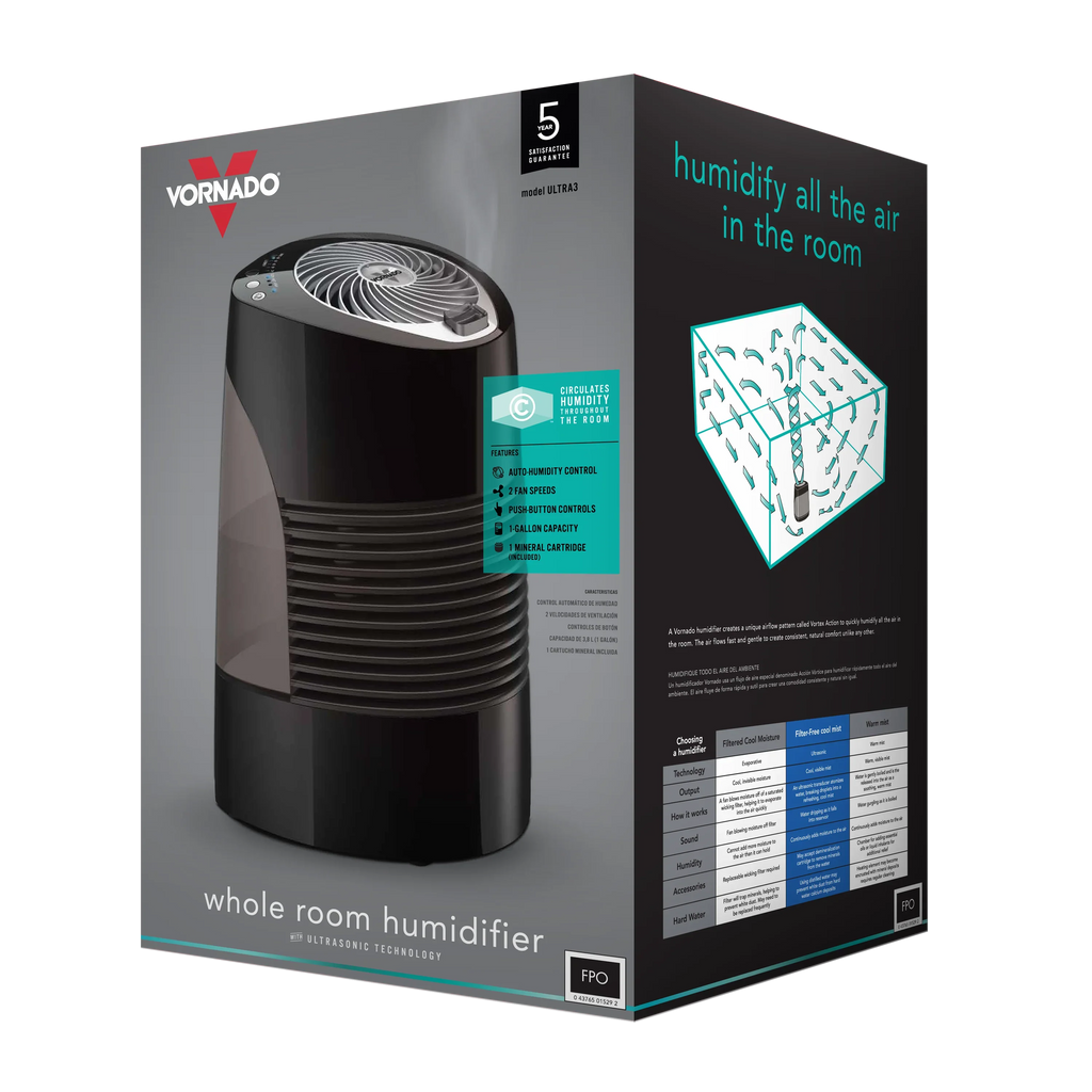 Blue, 3 Room New Humidifier, Black and Ultrasonic Ultra Whole Vornado
