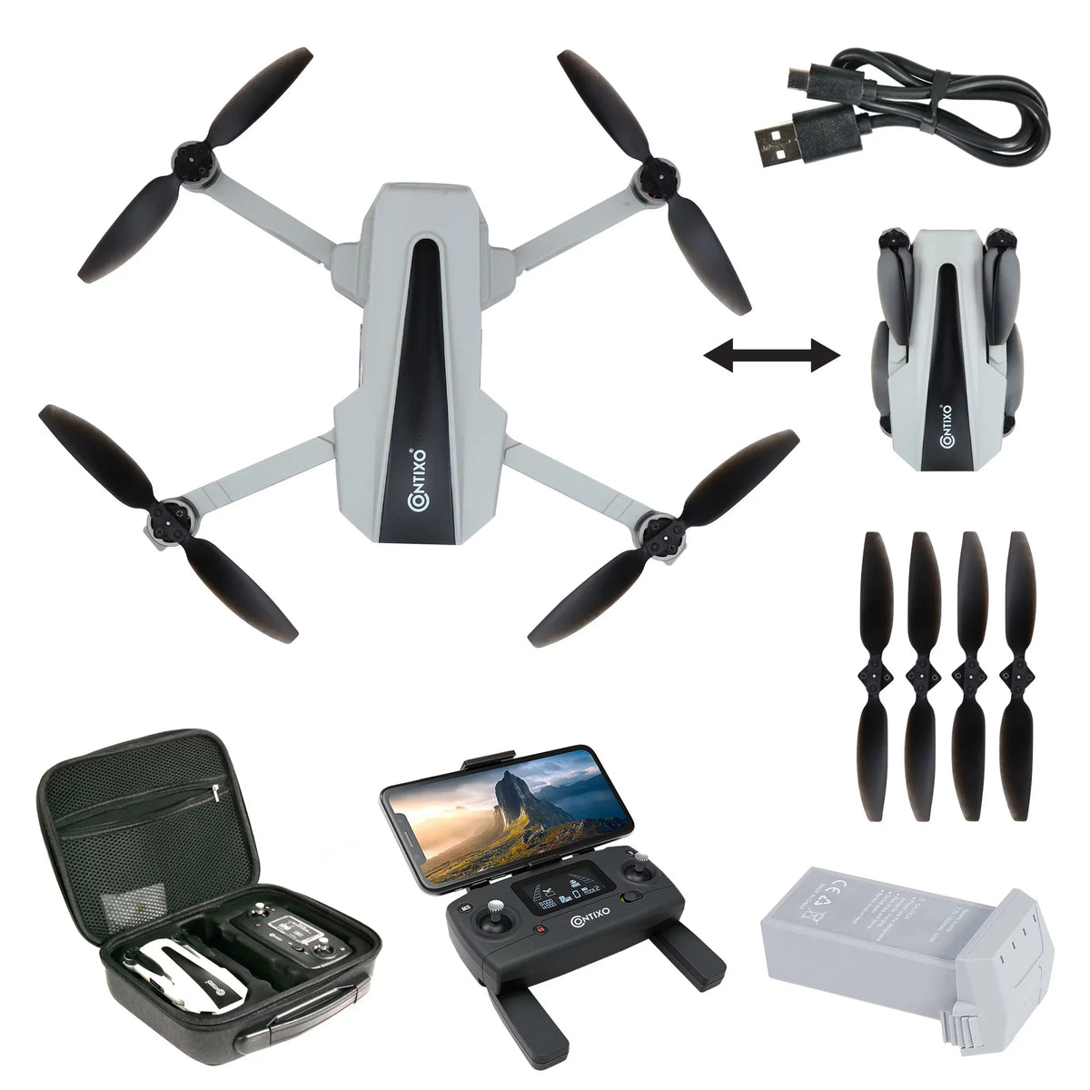 for Contixo FPV Pro GPS Drone with Beginners Camera, 2.5K Foldable Wifi F31 Quadcopter Adults and