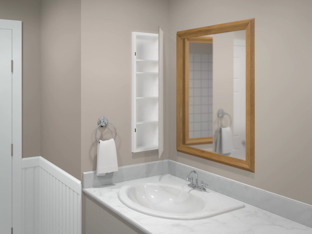 Rectangle, American 12 36 Cabinet, Frameless Medicine Recess-Mount Reversible Pride in., Mirror x