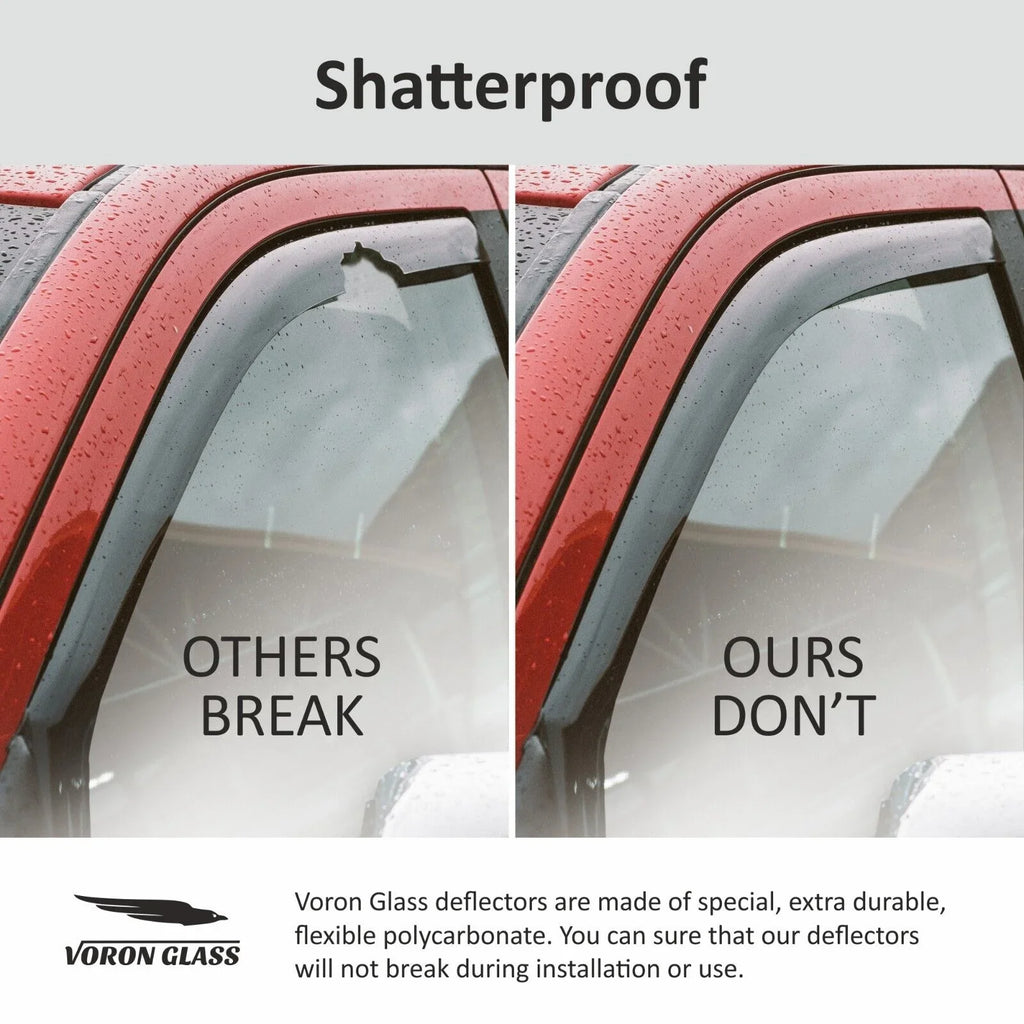 Guards Extra Visors, Voron Window Pieces Glass Durable 4 Window in-Channel Ford Escape Vent Deflectors, Rain - for 2013-2019, 200517