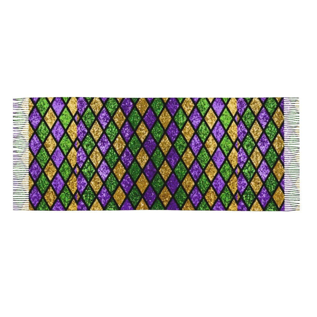 Soft Scarf Art Gras Green Mardi Women Print Gifts- Cashmere For Bingfone Large Winter Feel Purple Shiny Elegant Shawl Scarves Wrap Warm