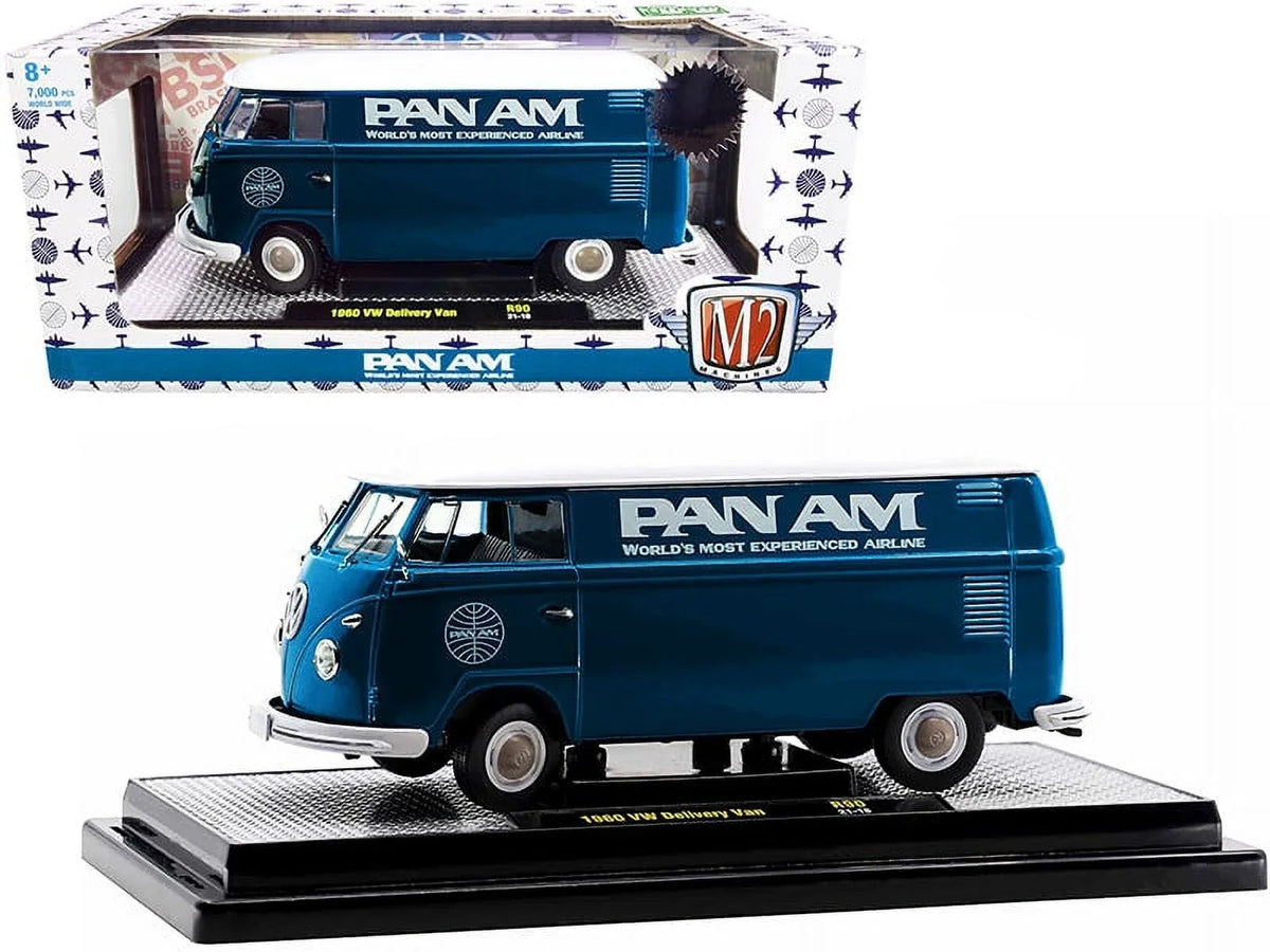 M2 to Model by Diecast Van 1960 with White 7000 Edition Volkswagen Turquoise pieces Delivery Top Pan Am 1/24 Worldwide Limited Machines