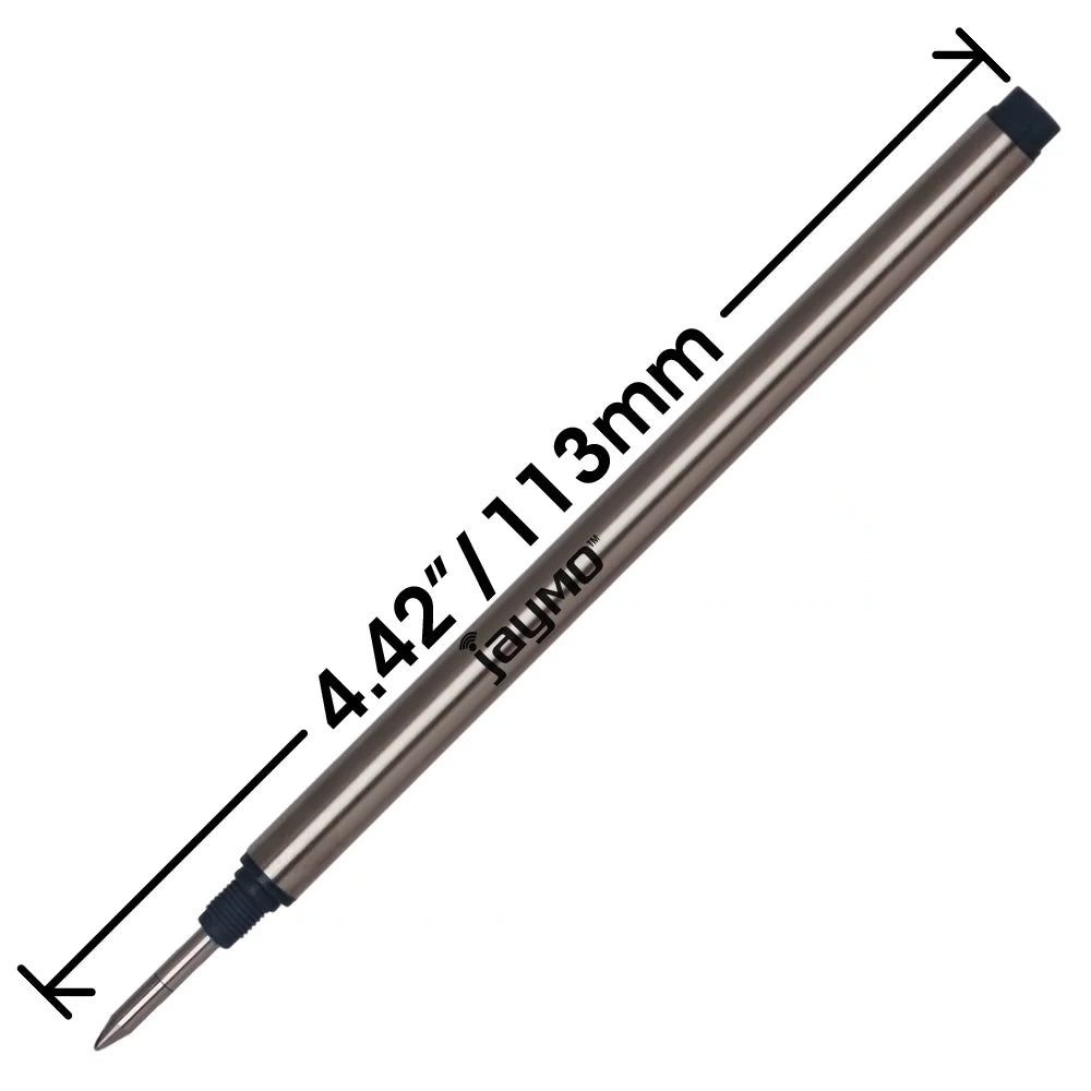 Replacement for 4.44 Black Measures 24 / Jaymo Refill Pen - Long in - 113 mm Rollerball 105158 - Montblanc