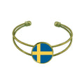 Jewelry Flag Cuff Sweden Country Europe Bracelet Bangle Retro National Open