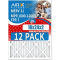 7 Air 12 of MPR MPR FILTERS 11 Furnace Made & Rating, in AIR. WICKED CLEAN 1200 Comparable 1000, MERV by 18x24x2 Pack AIRX FPR Filter to - Filters USA