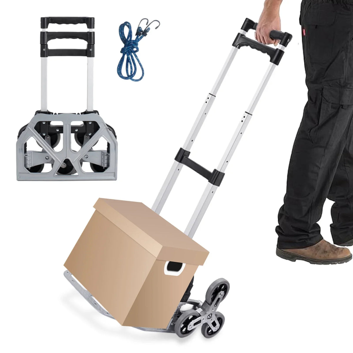 Workplace, | Trolley Folding For TOPATY Warehouse Moving Moving, Distribution Shopping, Heavy Portable Dolly With | Duty Collapsible Wheels Travel, Stairs Luggage, Truck For