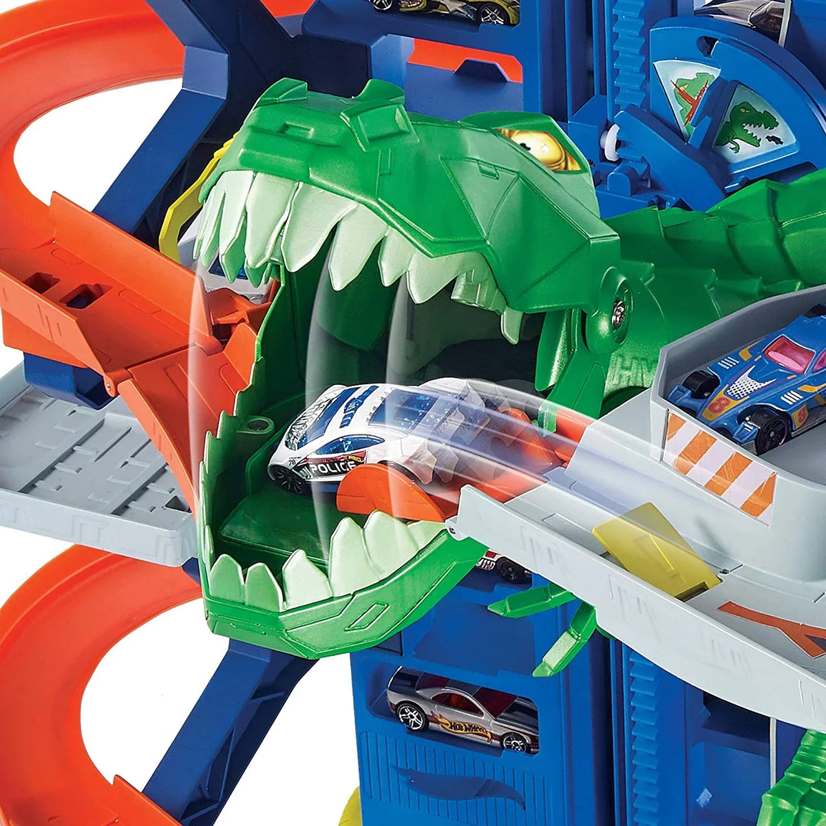 Toy 2 Garage 100+ Multi-Level Ultimate Scale 3 Kids Moving Track Features Storage City & Older T-Rex Set Dino Years Gift with Vehicles, Hot 1:64 Playset & for Garage Wheels Racetrack, Cars, for Toy