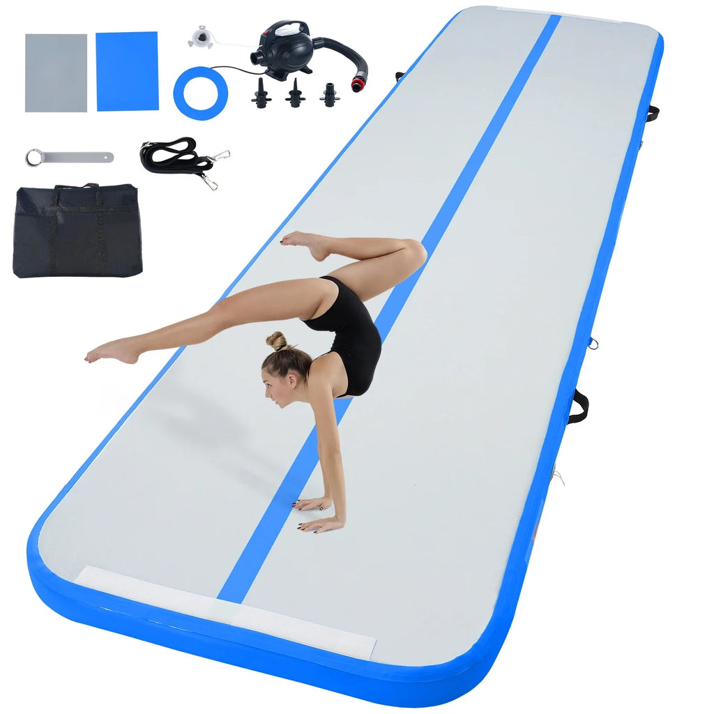 Training Mat Inflatable SKYSHALO Fitness Pump Cushion Air Vibrating 13ft with Gymnastics