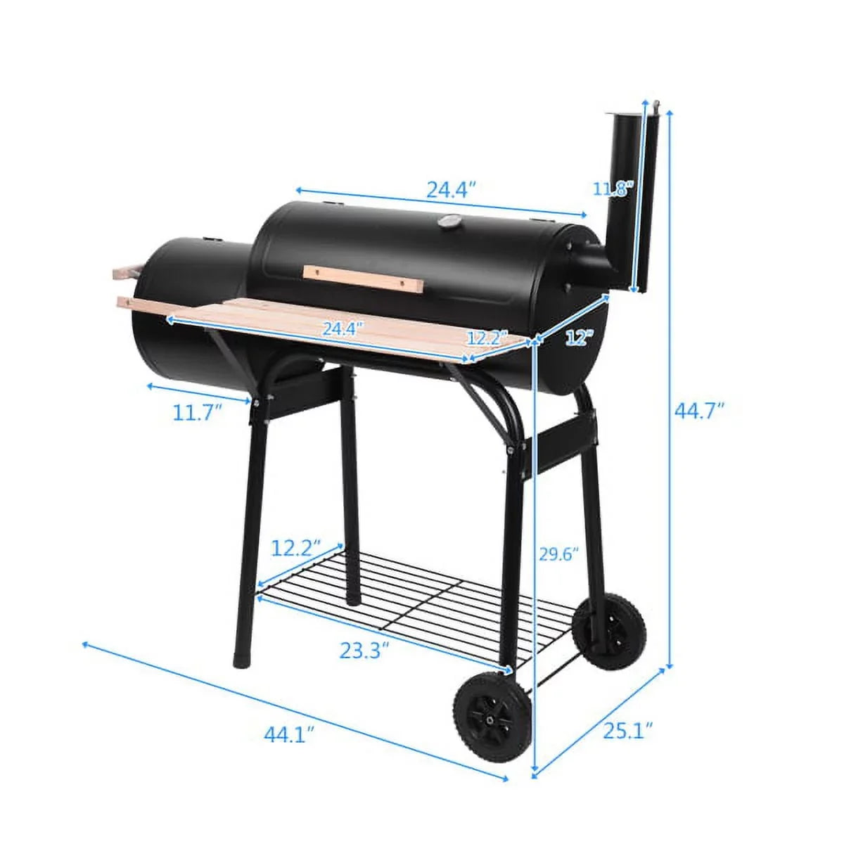 Grills Burner/Thermometer, 29.6" Grill Outdoor BBQ with x H Charcoal with Charcoal for Smoker, Grill Black Grill, Cooking Backyard, Camp Side DFITO L Small 24.4" BBQ Outdoor Grill