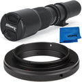 Canon Cameras Lens SLR/DSLR Microfiber Adapter T-Mount Cleaning Ultimaxx Includes with Mount f/8 - Telephoto EF for Cloth Multi-Coated Preset 500mm & Compatible