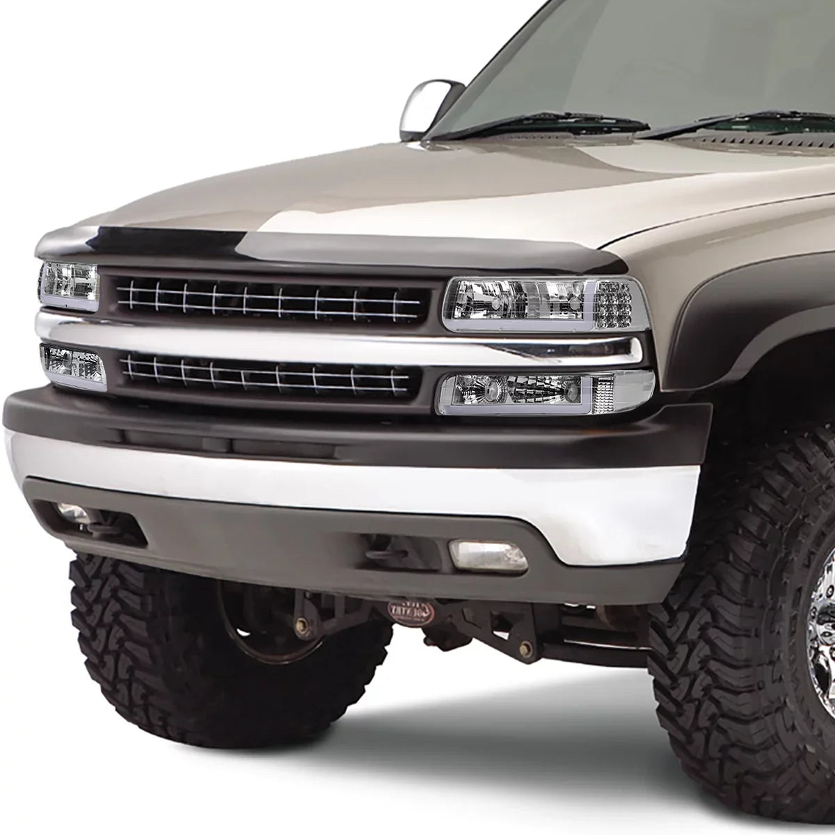 1999 Lamps Suburban DNA 04 2500 Chrome/Clear HL-LB-CSIL99-CH-CL1 Headlight Signal Silverado Truck 2000 to LED 03 Chevy Fits Bumper 05 Motoring to DRL 01 2006 2002 1500 Tahoe