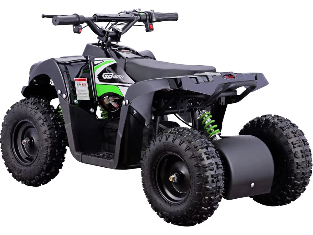 500W ATV Powered 36V Four Kids MotoTec Monster Wheeler Battery Green