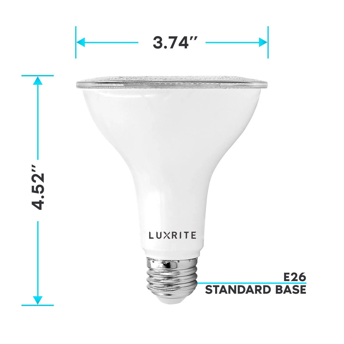 Listed Warm Flood LED Rated Light PAR30 UL 11W White 2700K E26 Wet Base Luxrite 850 Lumens 12-Pack Dimmable Bulb