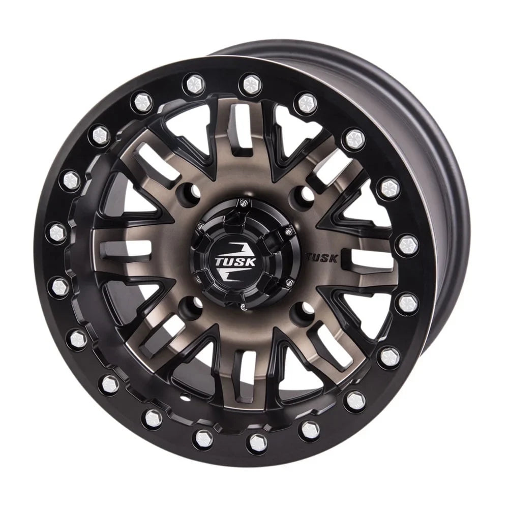 Teton 4.0 Wolverine For Wheel 1000 14x7 4/156 2022 (2 4 RMAX R-Spec Beadlock Smoke/Black YAMAHA Pack) + Tusk 3.0