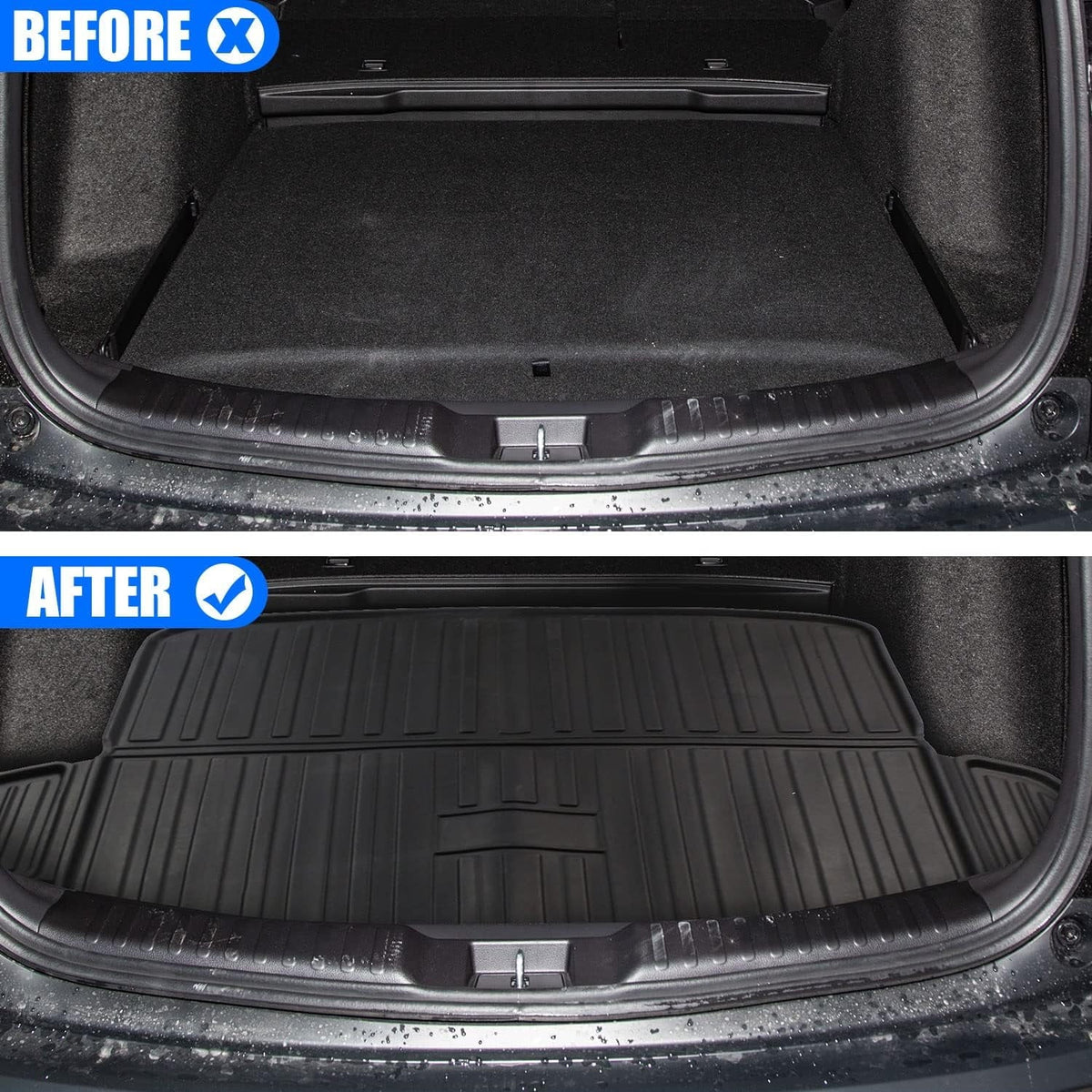 Rear Cargo Tray CR-V Accessory, Mat Floor for Trunk All Black CR-V Cover Weather 2017-2022 Fit 2020 2019 2022 Liner 2021 Cargo Honda 2018 2017 Honda